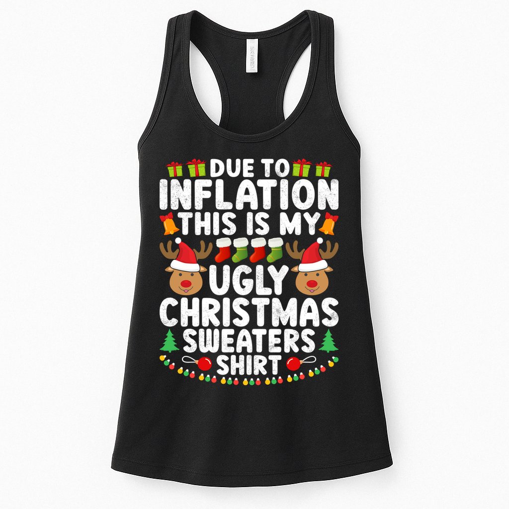 Inflation Fun Ugly Christmas Sweater Womens Tank Top