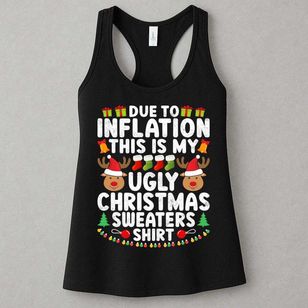 Inflation Fun Ugly Christmas Sweater Womens Tank Top