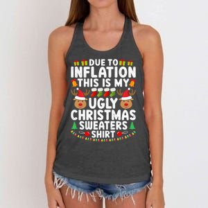 Inflation Fun Ugly Christmas Sweater Women's Knotted Racerback Tank