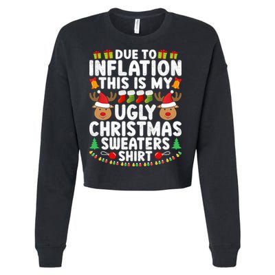 Inflation Fun Ugly Christmas Sweater Cropped Pullover Crew