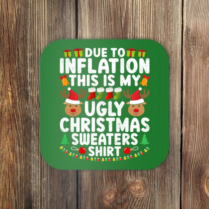 Inflation Fun Ugly Christmas Sweater Coaster