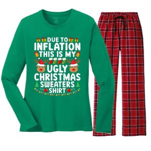 Inflation Fun Ugly Christmas Sweater Women's Long Sleeve Flannel Pajama Set 