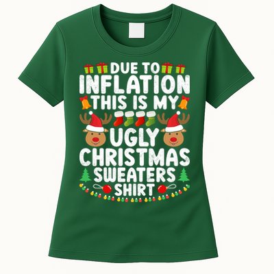 Inflation Fun Ugly Christmas Sweater Womens T-Shirt