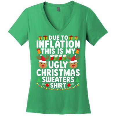 Inflation Fun Ugly Christmas Sweater Women's V-Neck T-Shirt
