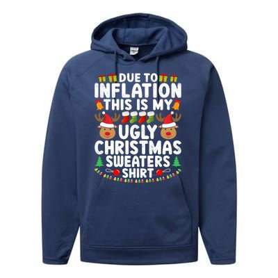 Inflation Fun Ugly Christmas Sweater Performance Fleece Hoodie