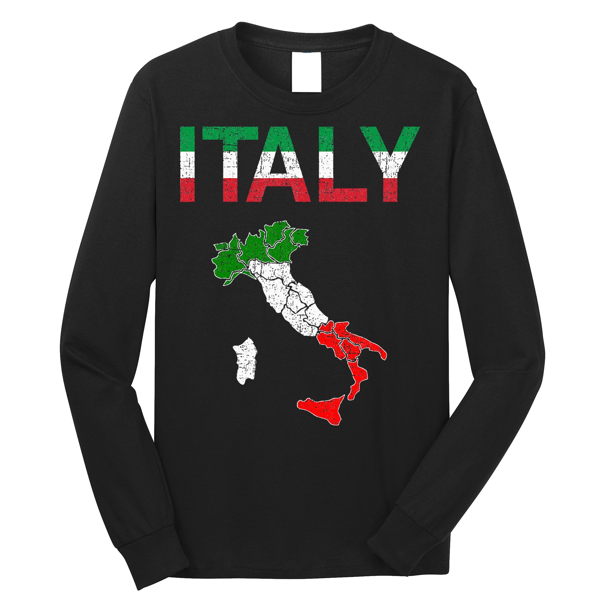 Italy Flag Vintage Italian Italia Long Sleeve Shirt