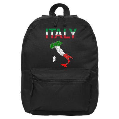 Italy Flag Vintage Italian Italia 16 in Basic Backpack