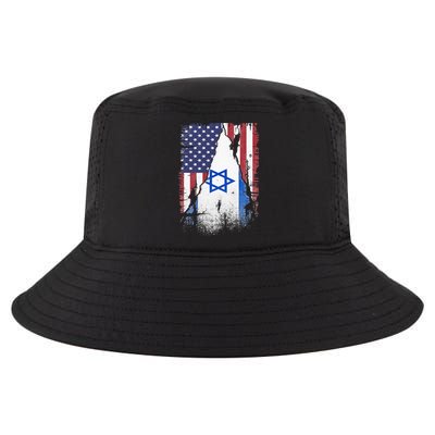 Israeli Flag Vintage Israel USA Flag Cool Comfort Performance Bucket Hat