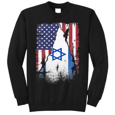 Israeli Flag Vintage Israel USA Flag Sweatshirt