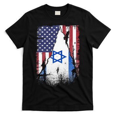 Israeli Flag Vintage Israel USA Flag T-Shirt