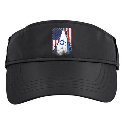 Israeli Flag Vintage Israel USA Flag Adult Drive Performance Visor