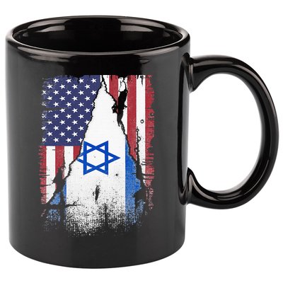 Israeli Flag Vintage Israel USA Flag 11oz C Handle Ceramic Mug