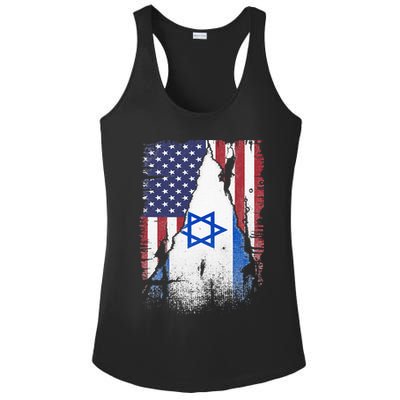 Israeli Flag Vintage Israel USA Flag Ladies PosiCharge Competitor Racerback Tank