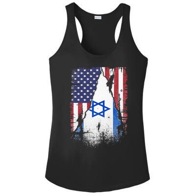 Israeli Flag Vintage Israel USA Flag Ladies PosiCharge Competitor Racerback Tank