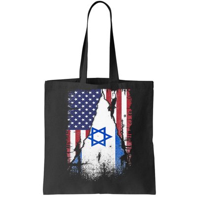 Israeli Flag Vintage Israel USA Flag Tote Bag