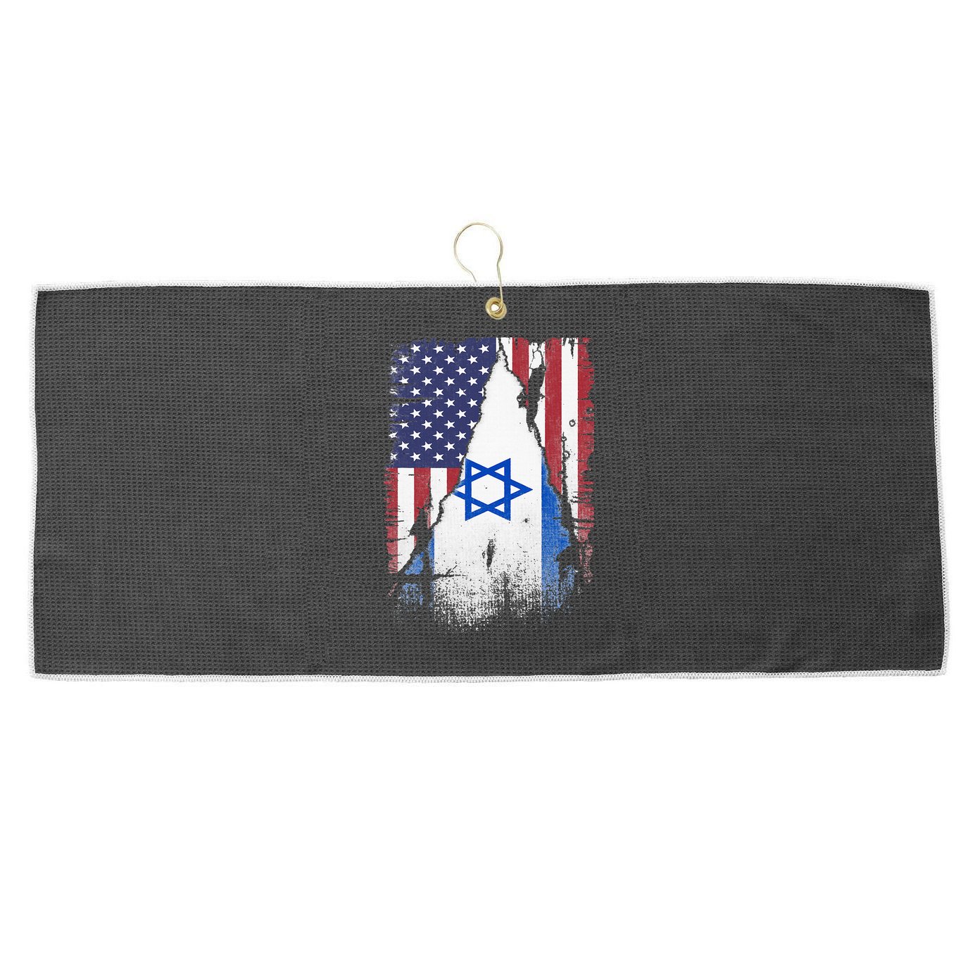 Israeli Flag Vintage Israel USA Flag Large Microfiber Waffle Golf Towel