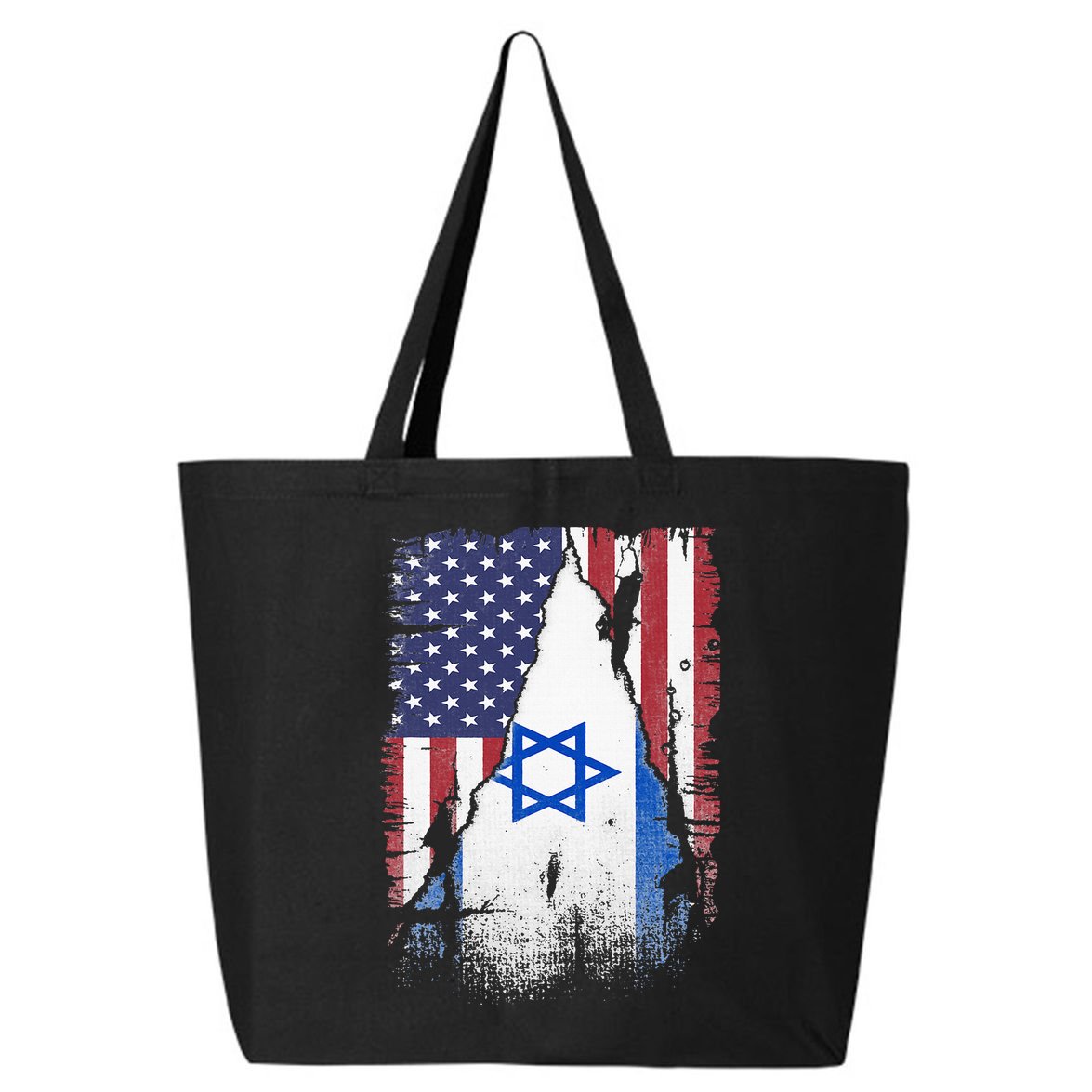 Israeli Flag Vintage Israel USA Flag 25L Jumbo Tote