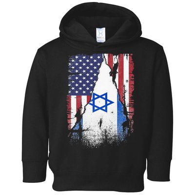 Israeli Flag Vintage Israel USA Flag Toddler Hoodie