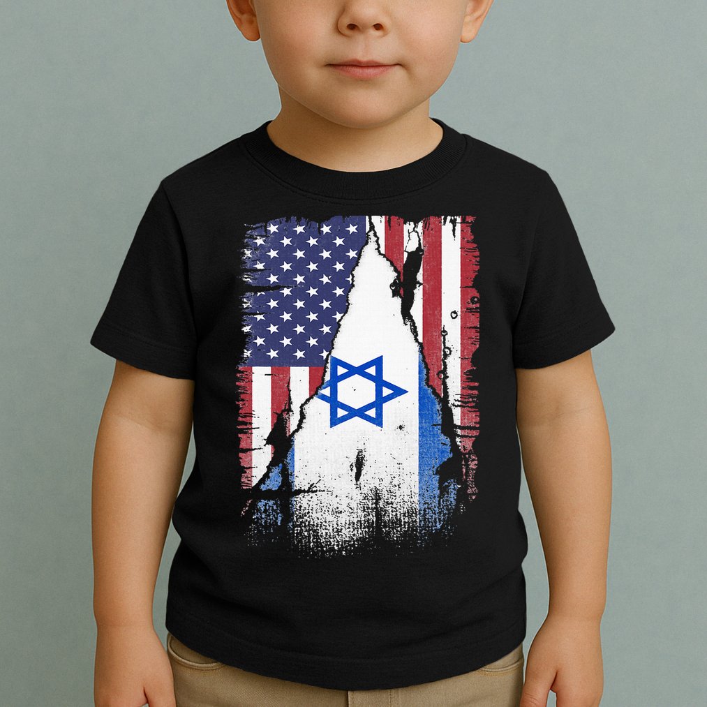 Israeli Flag Vintage Israel USA Flag Toddler T-Shirt