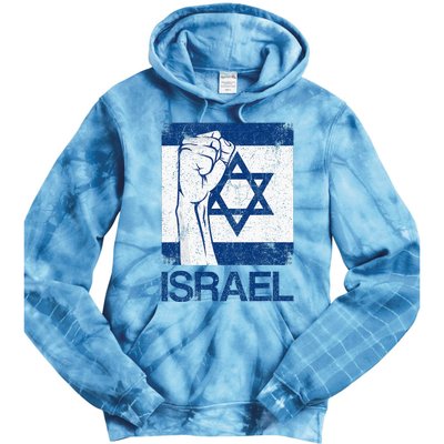 Israeli Flag Vintage Israel Tie Dye Hoodie