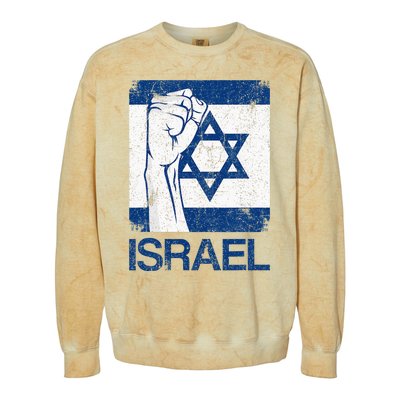 Israeli Flag Vintage Israel Colorblast Crewneck Sweatshirt