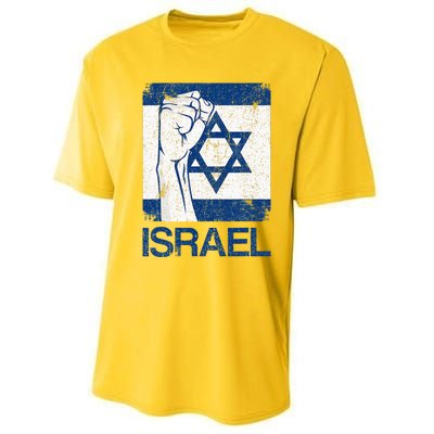 Israeli Flag Vintage Israel Performance Sprint T-Shirt