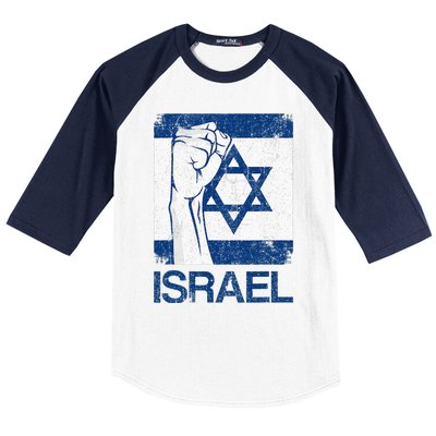 Israeli Flag Vintage Israel Baseball Sleeve Shirt