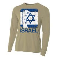 Israeli Flag Vintage Israel Cooling Performance Long Sleeve Crew