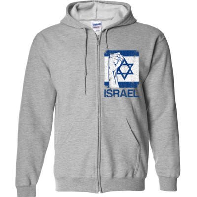 Israeli Flag Vintage Israel Full Zip Hoodie