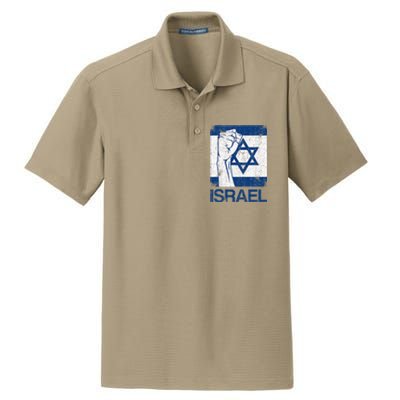 Israeli Flag Vintage Israel Dry Zone Grid Polo