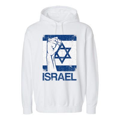 Israeli Flag Vintage Israel Garment-Dyed Fleece Hoodie