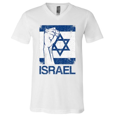 Israeli Flag Vintage Israel V-Neck T-Shirt