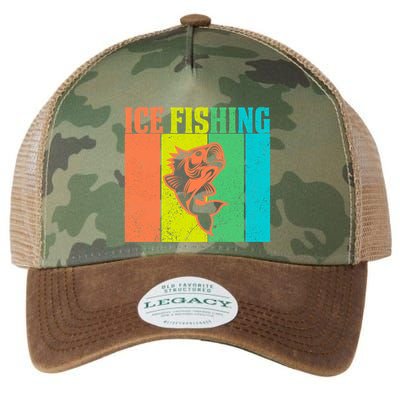 Ice Fishing Vintage Retro Legacy Tie Dye Trucker Hat