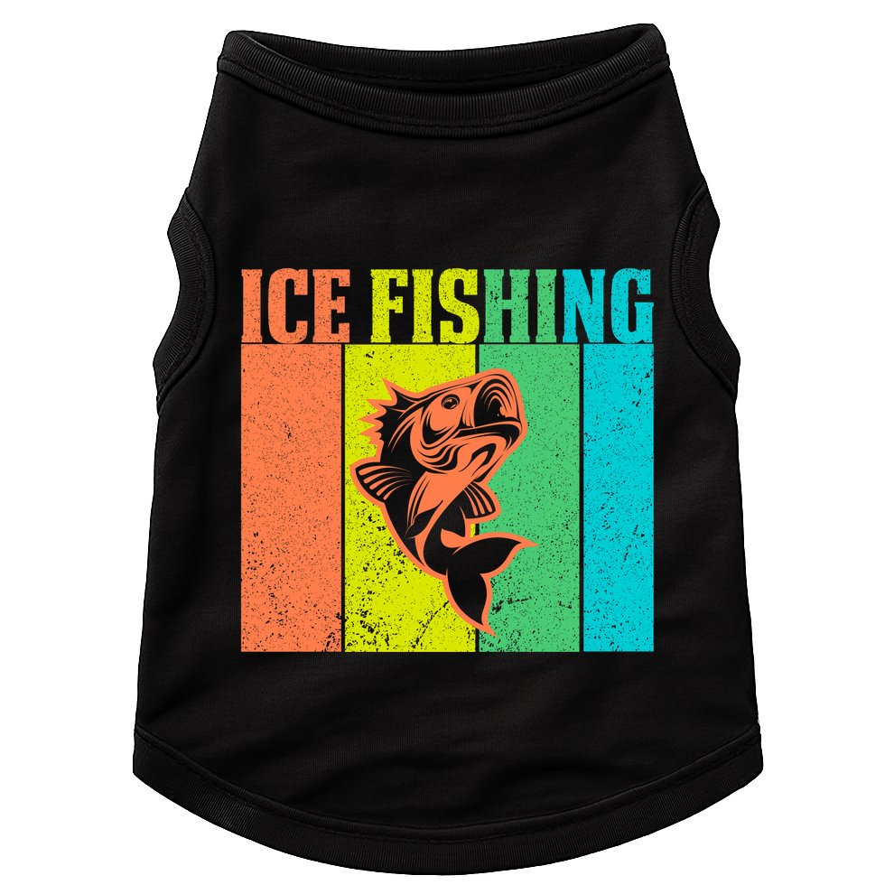 Ice Fishing Vintage Retro Doggie Tank