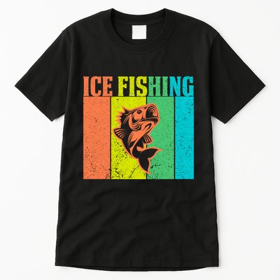 Ice Fishing Vintage Retro Tall T-Shirt