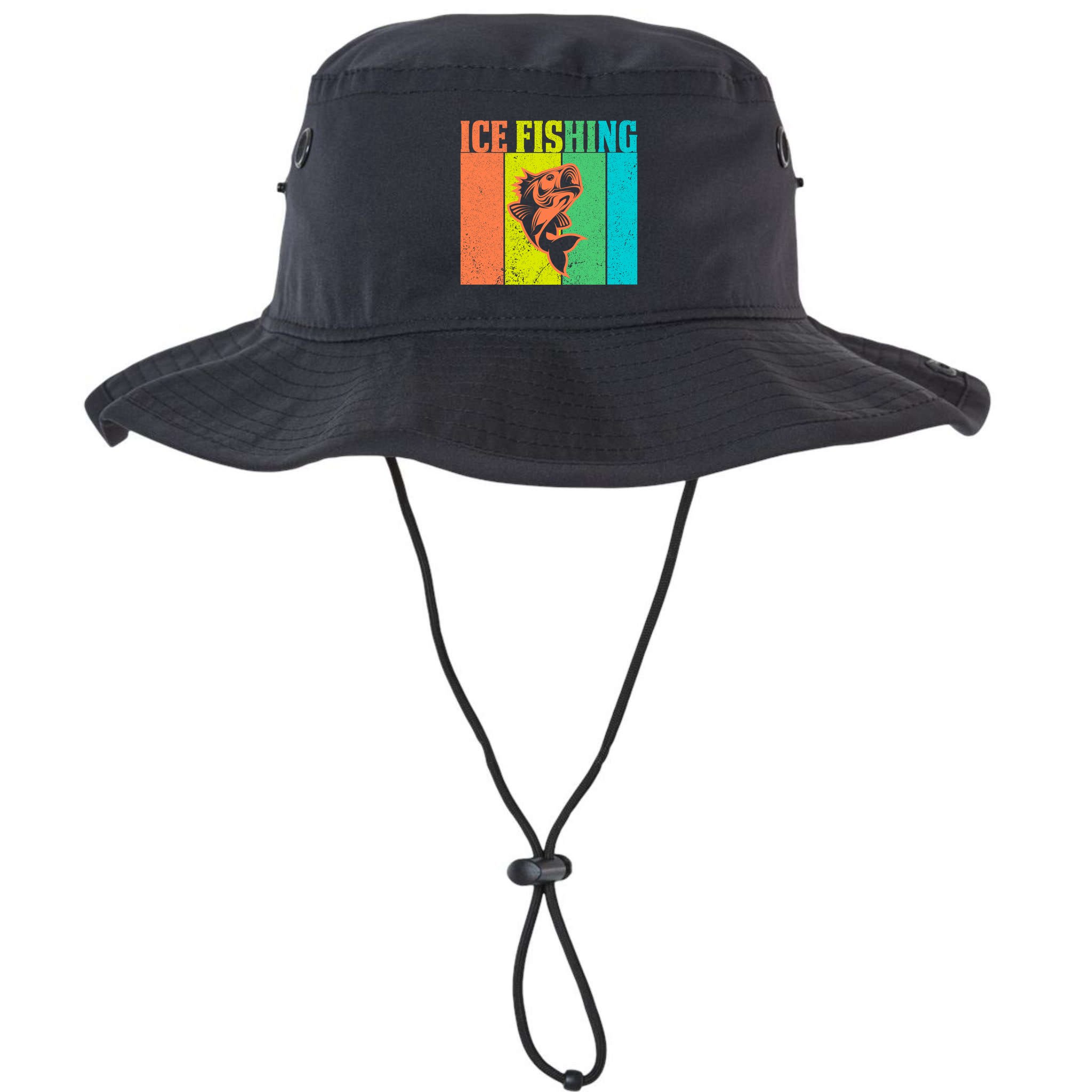 Ice Fishing Vintage Retro Bucket Hat