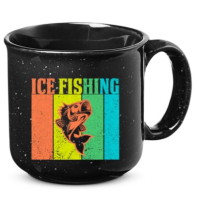 Ice Fishing Vintage Retro 15oz Campfire Ceramic Mug