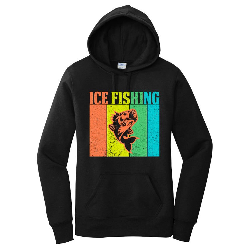 Ice Fishing Vintage Retro Women's Pullover Hoodie