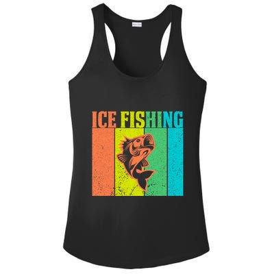 Ice Fishing Vintage Retro Ladies PosiCharge Competitor Racerback Tank
