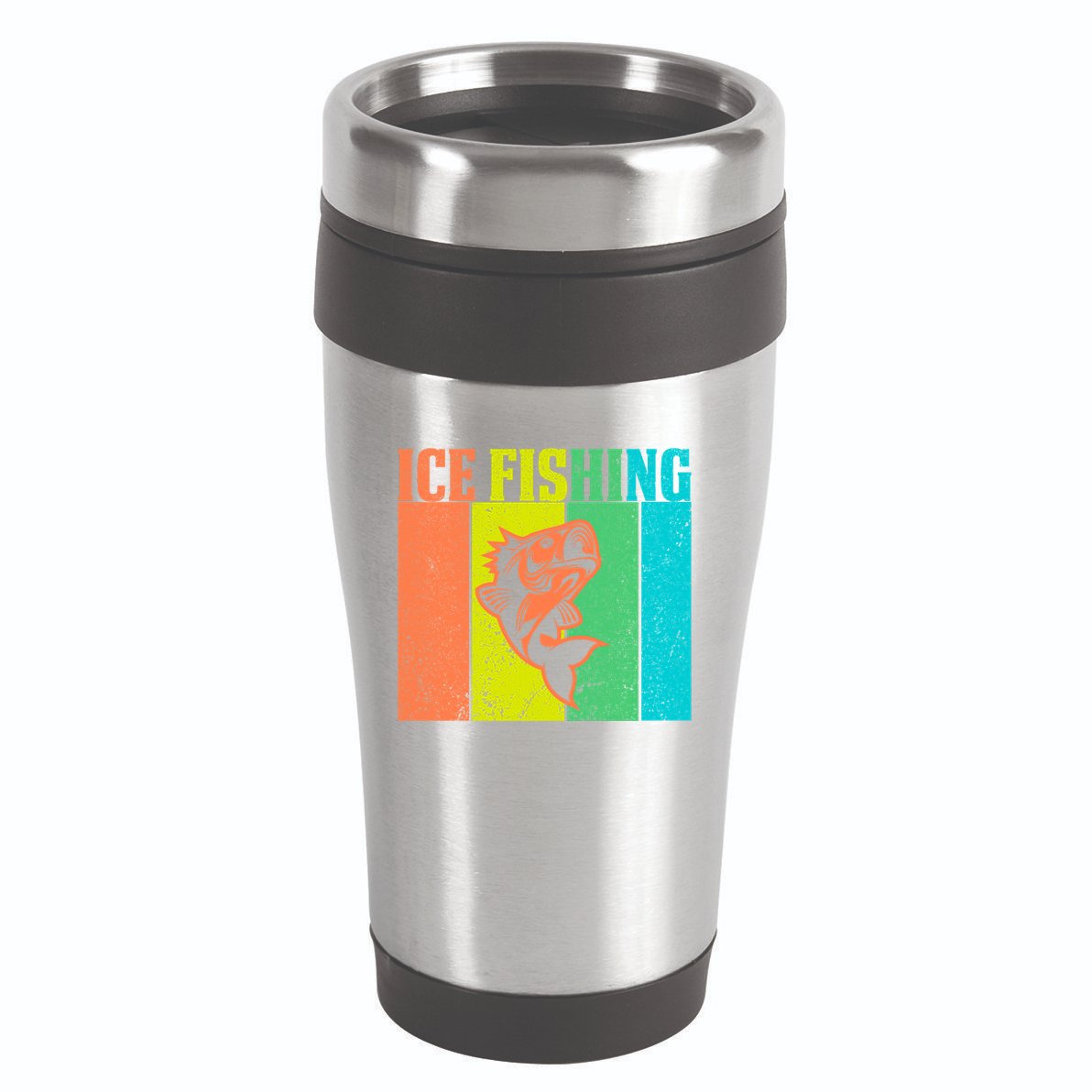 Ice Fishing Vintage Retro 16oz Travel Tumbler