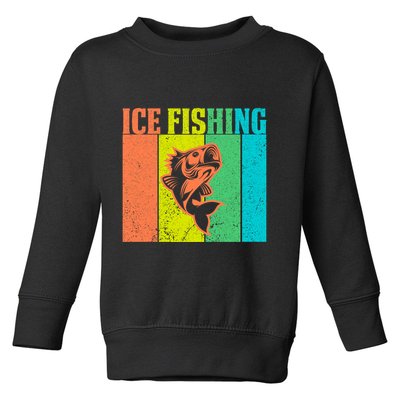Ice Fishing Vintage Retro Toddler Sweatshirt