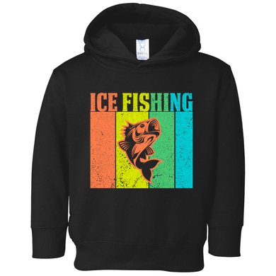 Ice Fishing Vintage Retro Toddler Hoodie