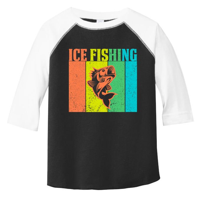 Ice Fishing Vintage Retro Toddler Fine Jersey T-Shirt