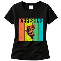 Ice Fishing Vintage Retro Womens T-Shirt