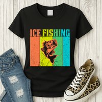 Ice Fishing Vintage Retro Womens T-Shirt