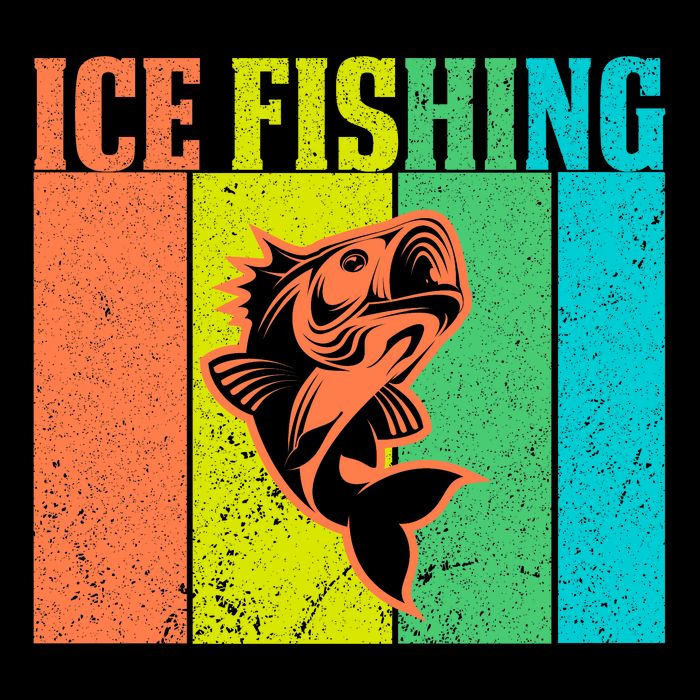 Ice Fishing Vintage Retro Womens T-Shirt