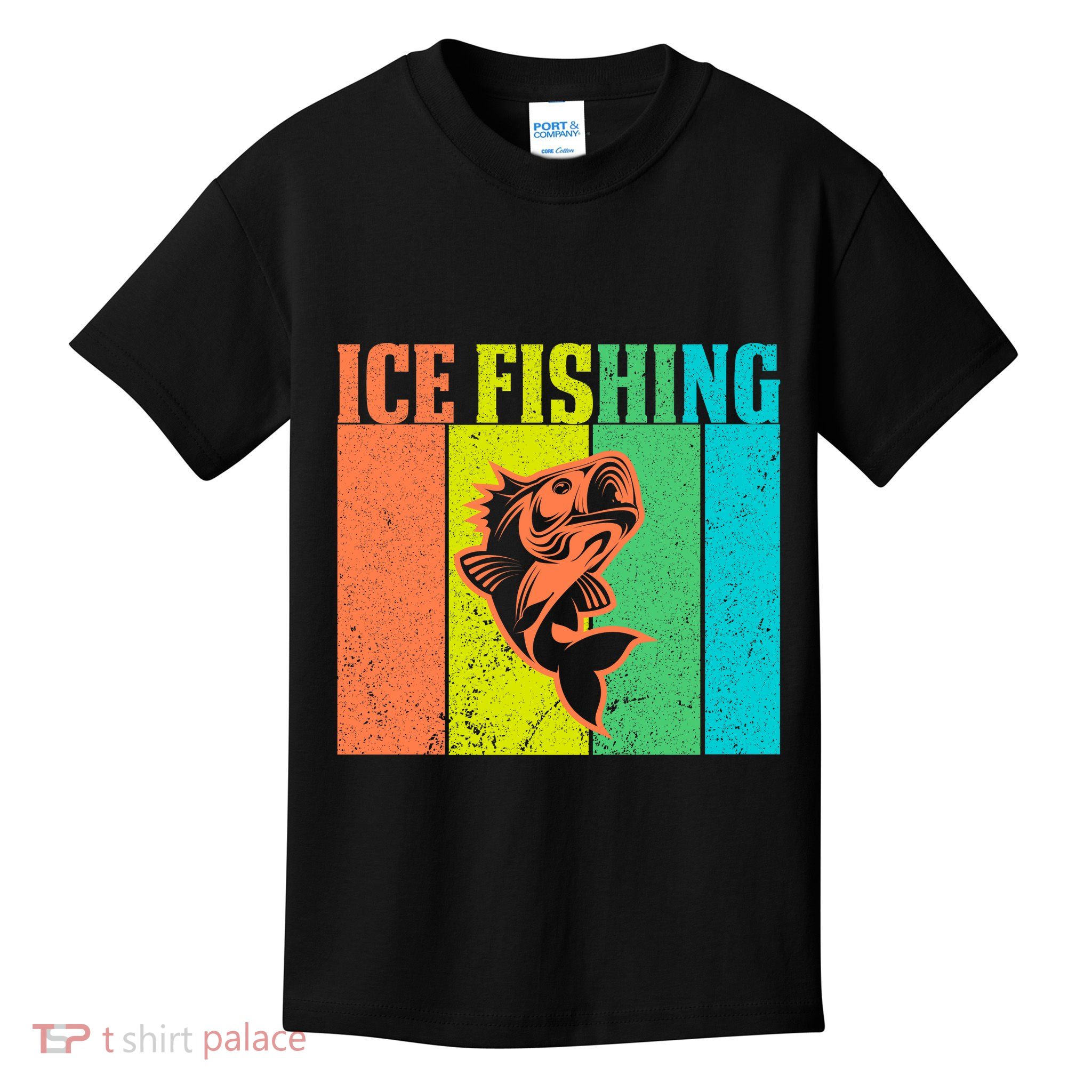 Ice Fishing Vintage Retro Kids T-Shirt
