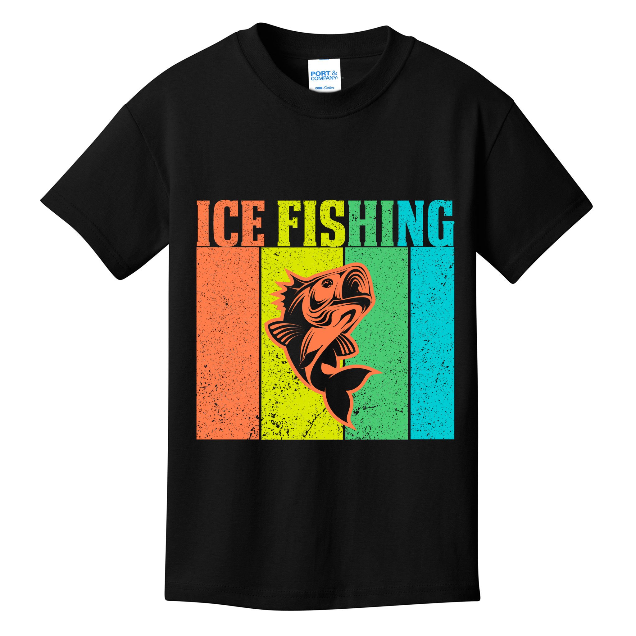 Ice Fishing Vintage Retro Kids T-Shirt
