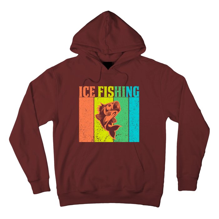 Ice Fishing Vintage Retro Hoodie