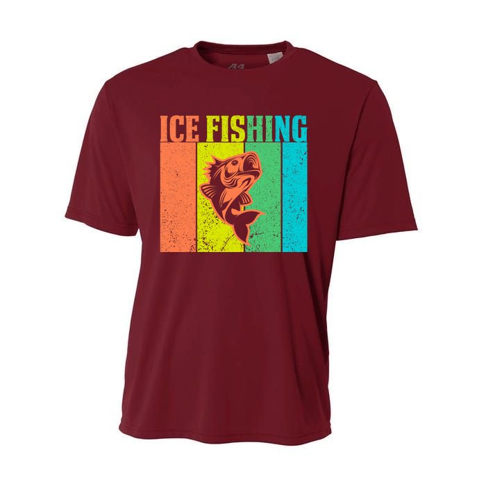 Ice Fishing Vintage Retro Performance Sprint T-Shirt